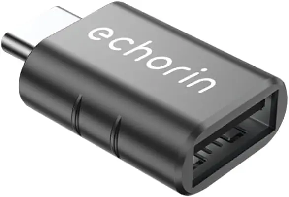 Echorin OTG Akıllı Giriş USB 3.0 to Type-C Dönüştürücü Adaptör (5Gbps) - Metalik Gri